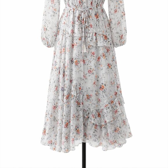 NWOT New York & Company Eva Mendes White Floral Dress Size L - Picture 7 of 12